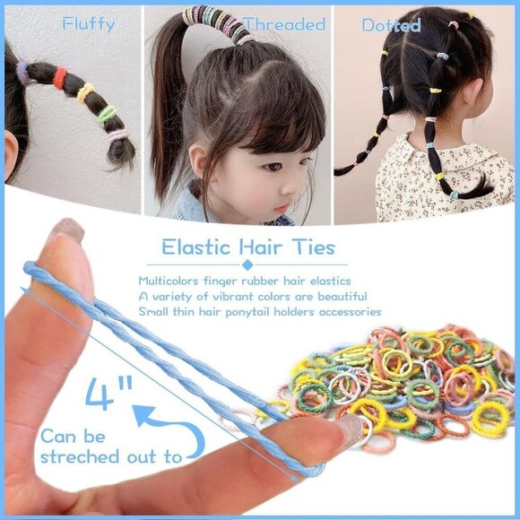 Girls Hair Accessory Set Cotton Elastic Ties Clips Gift for Babies Toddlers main image 4